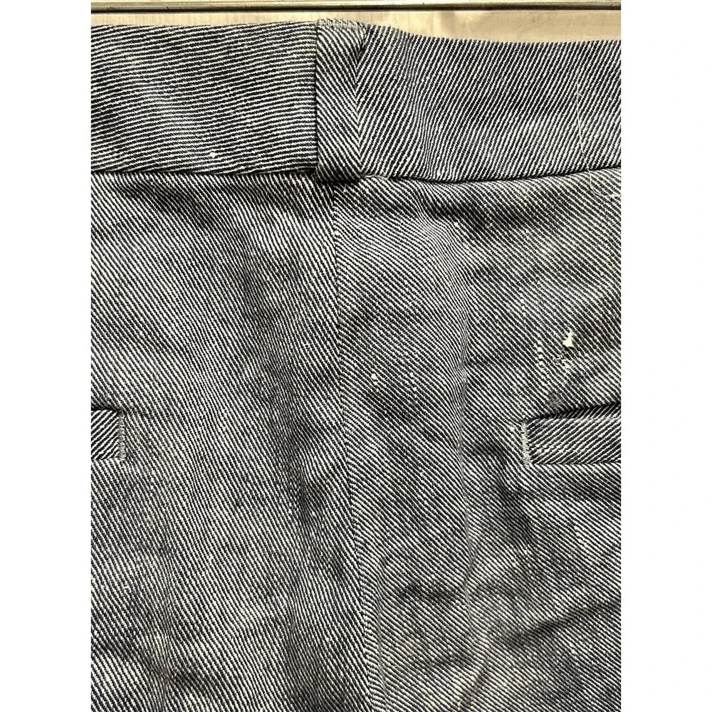 Banana Republic Logan Fit‎ Linen Cotton Blend Straight Leg Pants Blue Womens 14